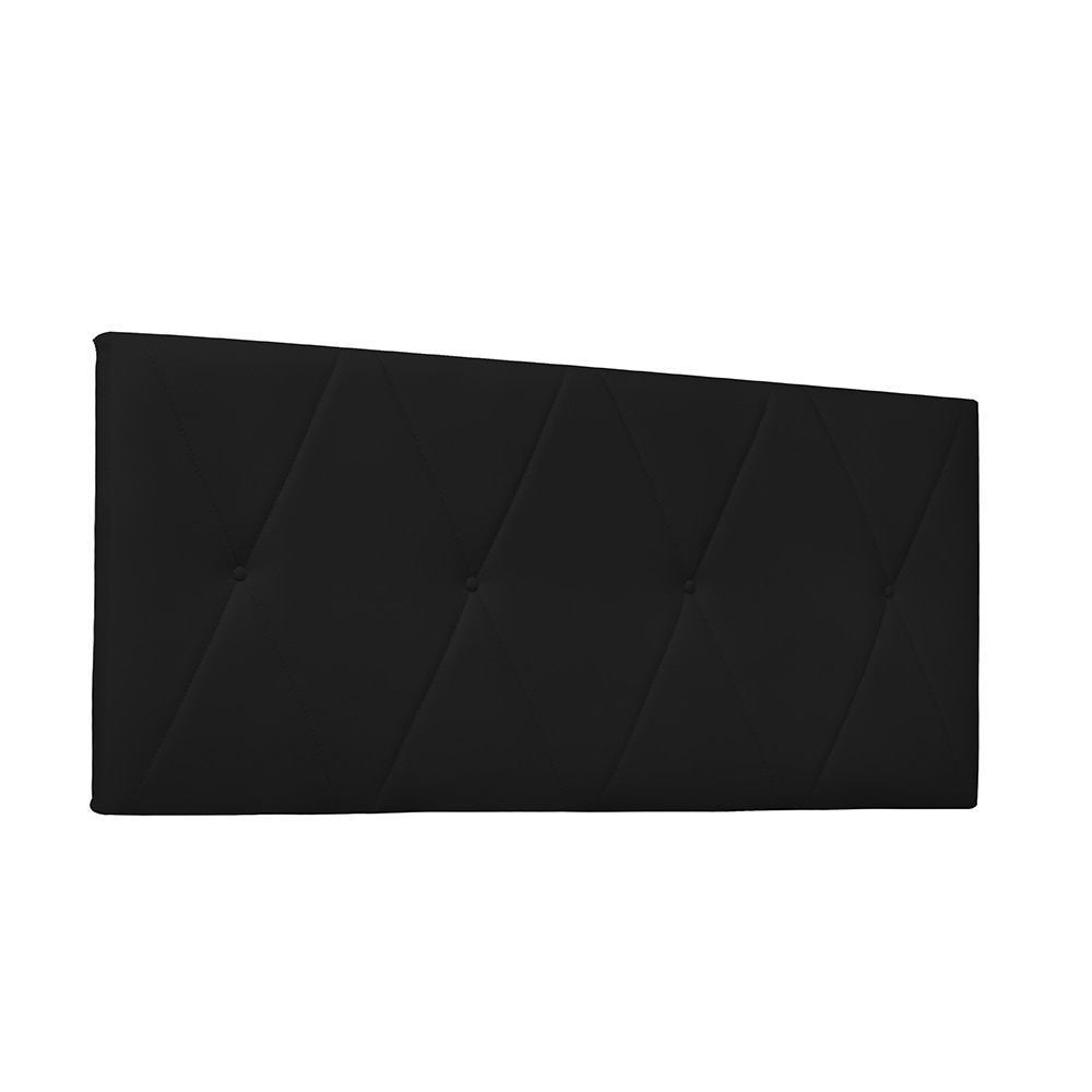 Cabeceira Painel Aquilla Para Cama Box Queen 160 cm Corino Preto - D'Rossi