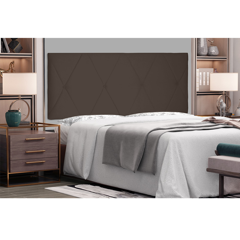 Cabeceira Painel Aquilla Para Cama Box Solteiro 90 cm Suede Café - D'Rossi