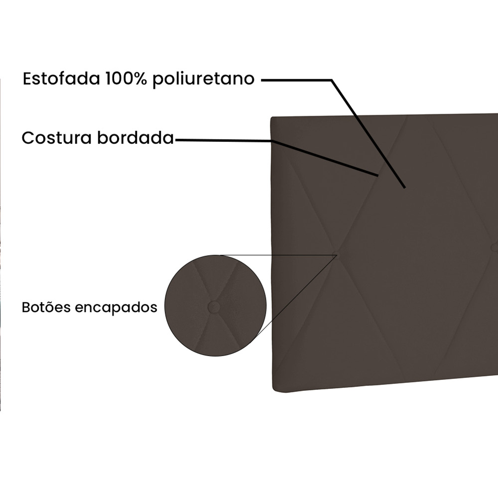 Cabeceira Painel Aquilla Para Cama Box Solteiro 90 cm Suede Café - D'Rossi
