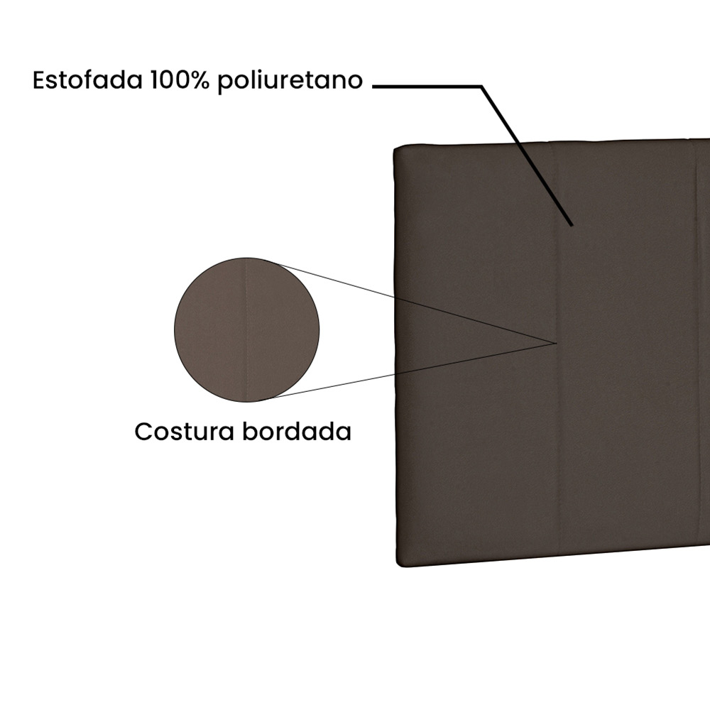 Cabeceira Painel Arizona Para Cama Box Casal 140 cm Suede Caramelo - D'Rossi