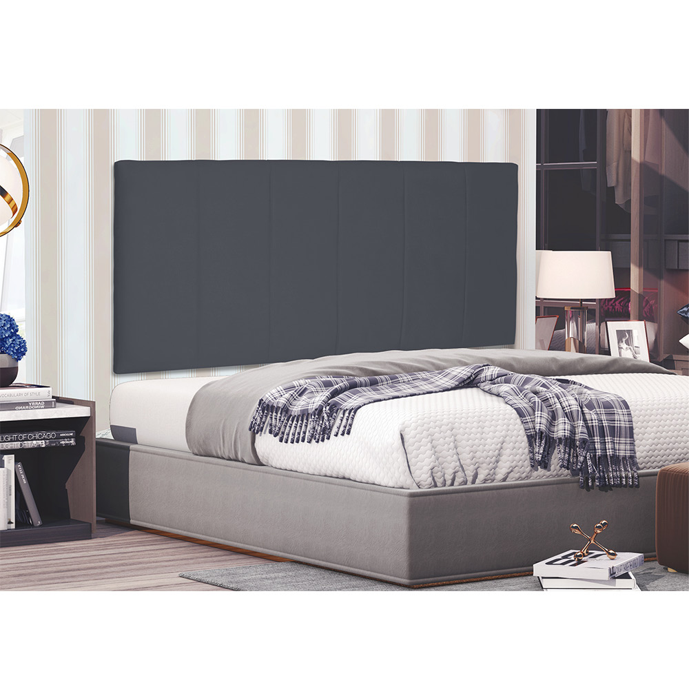 Cabeceira Painel Arizona Para Cama Box Casal 140 cm Suede Cinza - D'Rossi