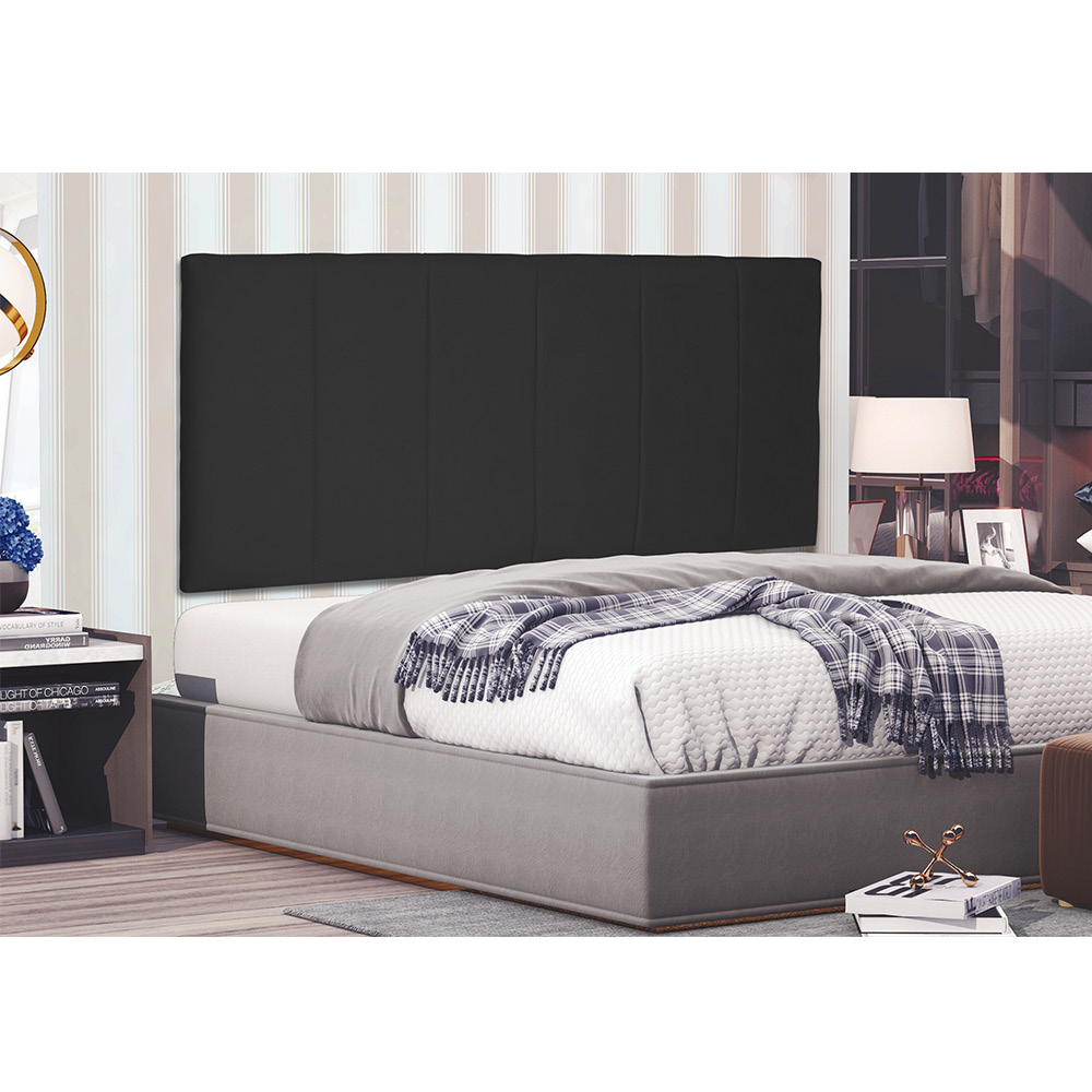 Cabeceira Painel Arizona Para Cama Box Casal 140 cm Suede Preto - D'Rossi