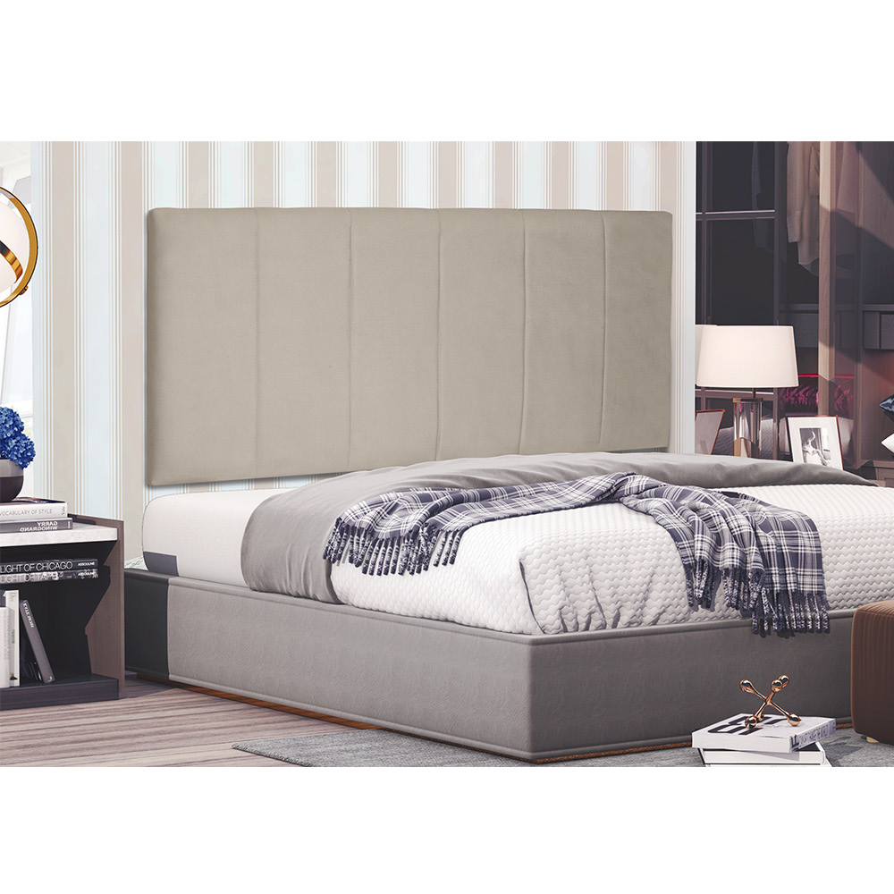 Cabeceira Painel Arizona Para Cama Box Solteiro 90 cm Suede Bege - D'Rossi