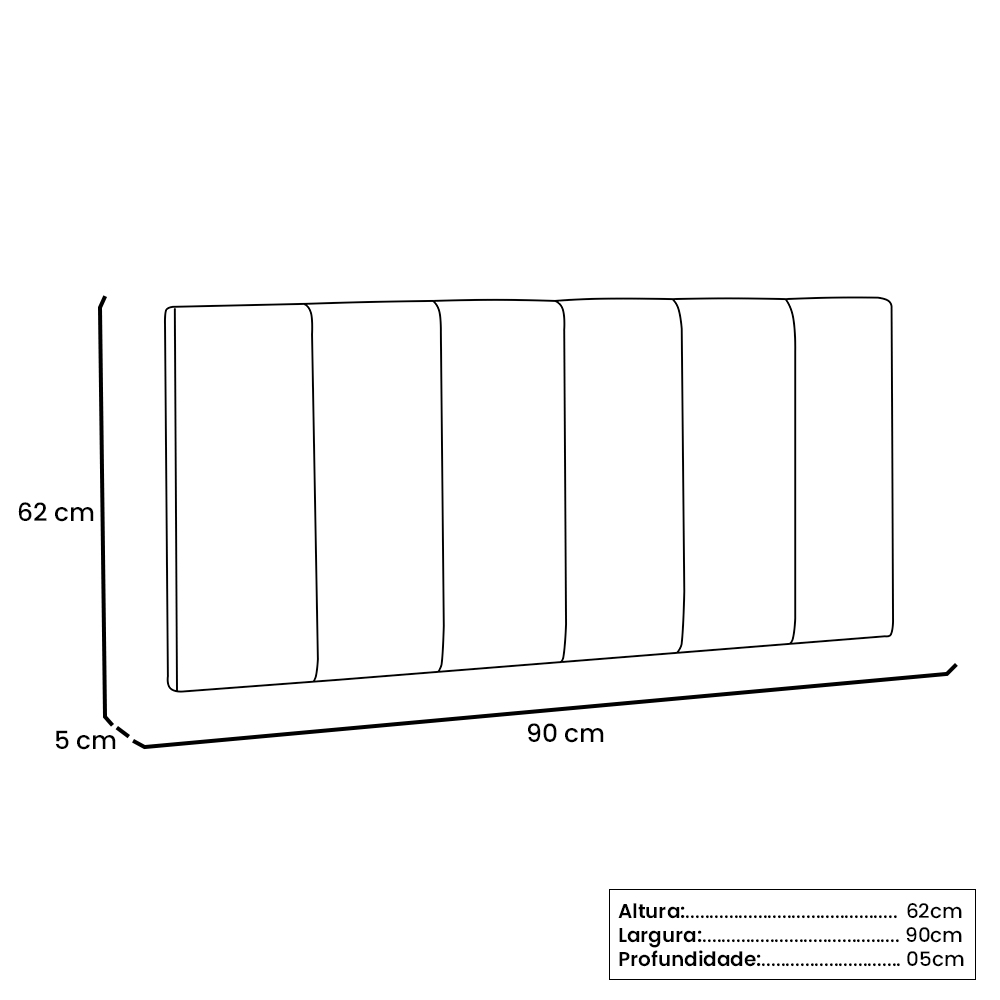 Cabeceira Painel Arizona Para Cama Box Solteiro 90 cm Suede Bege - D'Rossi