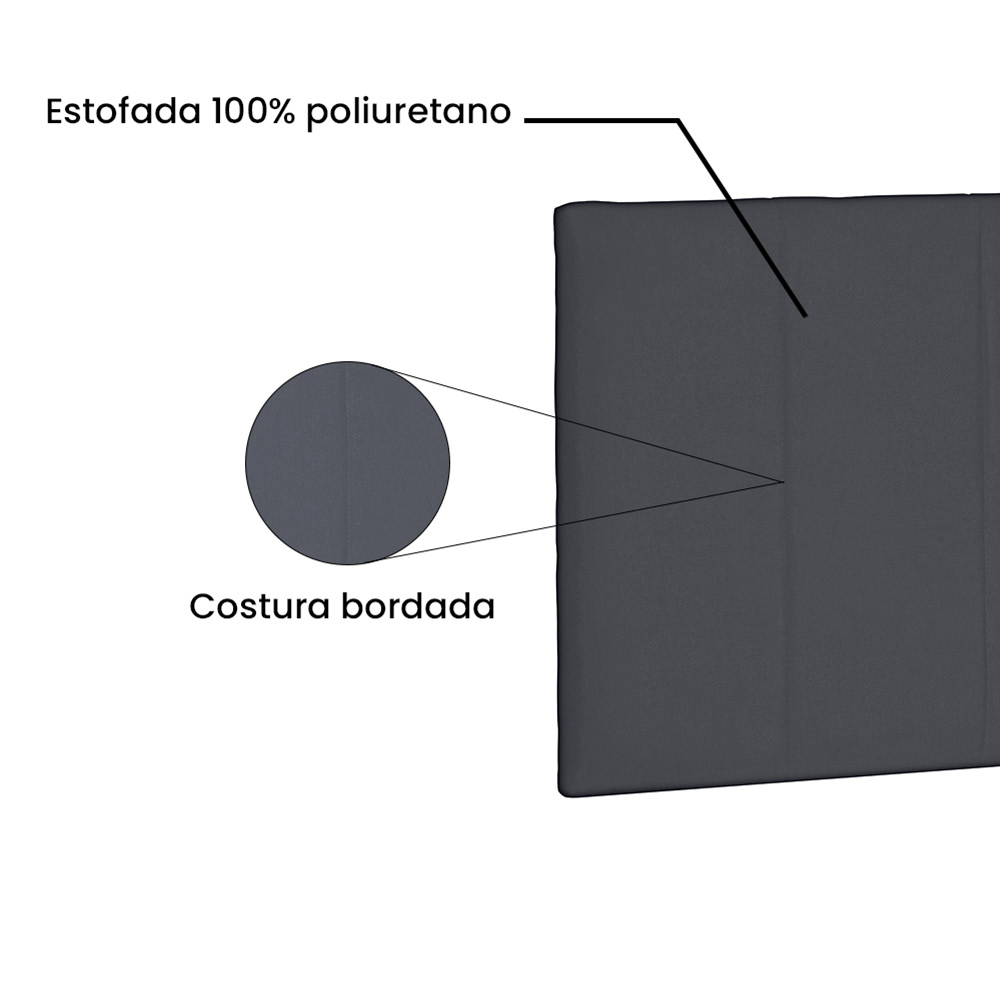 Cabeceira Painel Arizona Para Cama Box Solteiro 90 cm Suede Cinza - D'Rossi