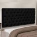 Cabeceira Painel Cristal para Cama Box Casal 1,40 m Suede Preto - D'Rossi