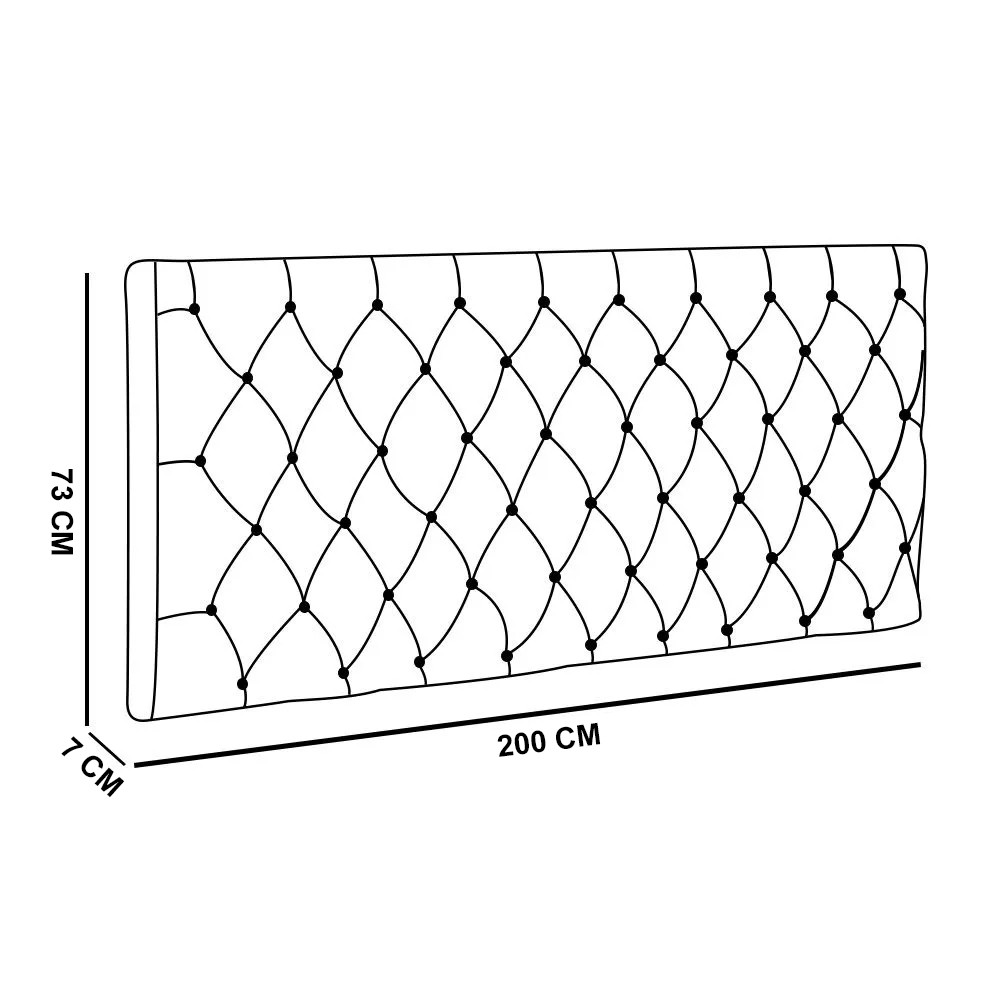 Cabeceira Painel Cristal para Cama Box Casal 2,00 m Suede Preto 1402 - D'Rossi