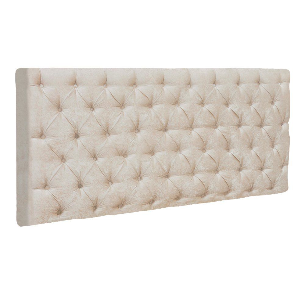 Cabeceira Painel Cristal para Cama Box Solteiro 1,00 m Suede Bege - D'Rossi