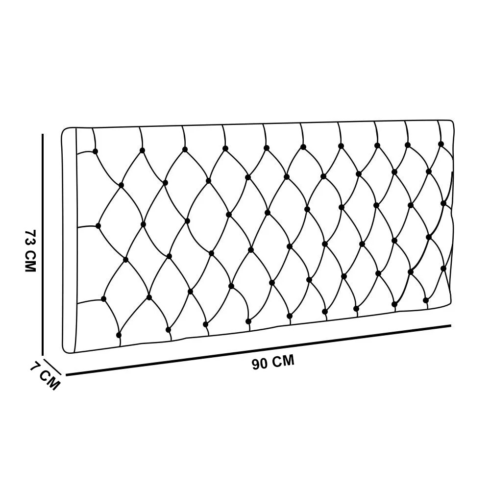 Cabeceira Painel Cristal para Cama Box Solteiro 90 cm Suede Marrom Rato - D'Rossi