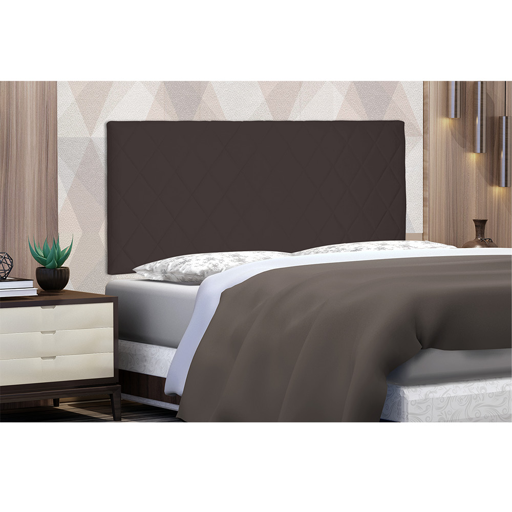 Cabeceira Painel Dubai Para Cama Box Casal 140 cm Suede Café - D'Rossi