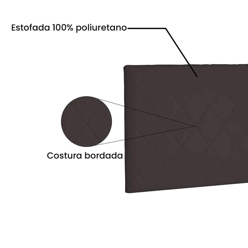 Cabeceira Painel Dubai Para Cama Box Casal 140 cm Suede Café - D'Rossi