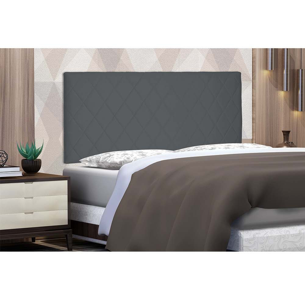 Cabeceira Painel Dubai Para Cama Box Casal 140 cm Suede Cinza - D'Rossi