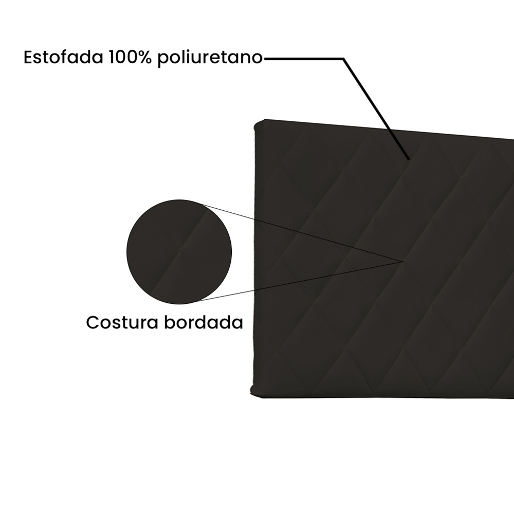 Cabeceira Painel Dubai Para Cama Box Solteiro 90 cm Corino Marrom - D'Rossi