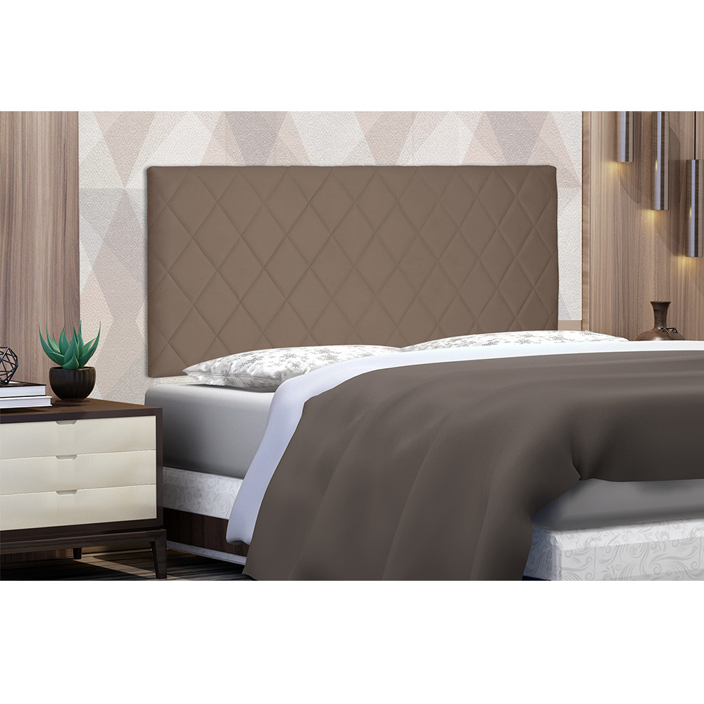 Cabeceira Painel Dubai Para Cama Box Solteiro 90 cm Suede Caramelo - D'Rossi