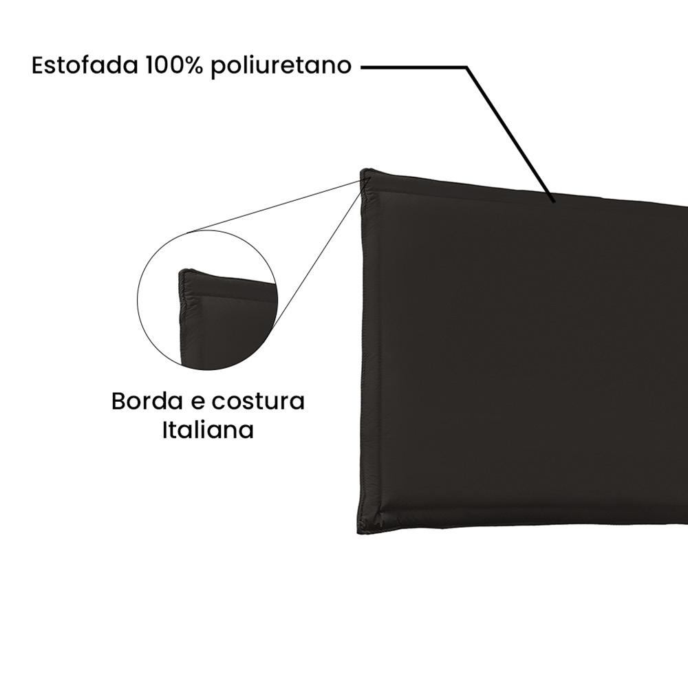 Cabeceira Painel Garden Para Cama Box King 195 cm Corino Marrom - D'Rossi