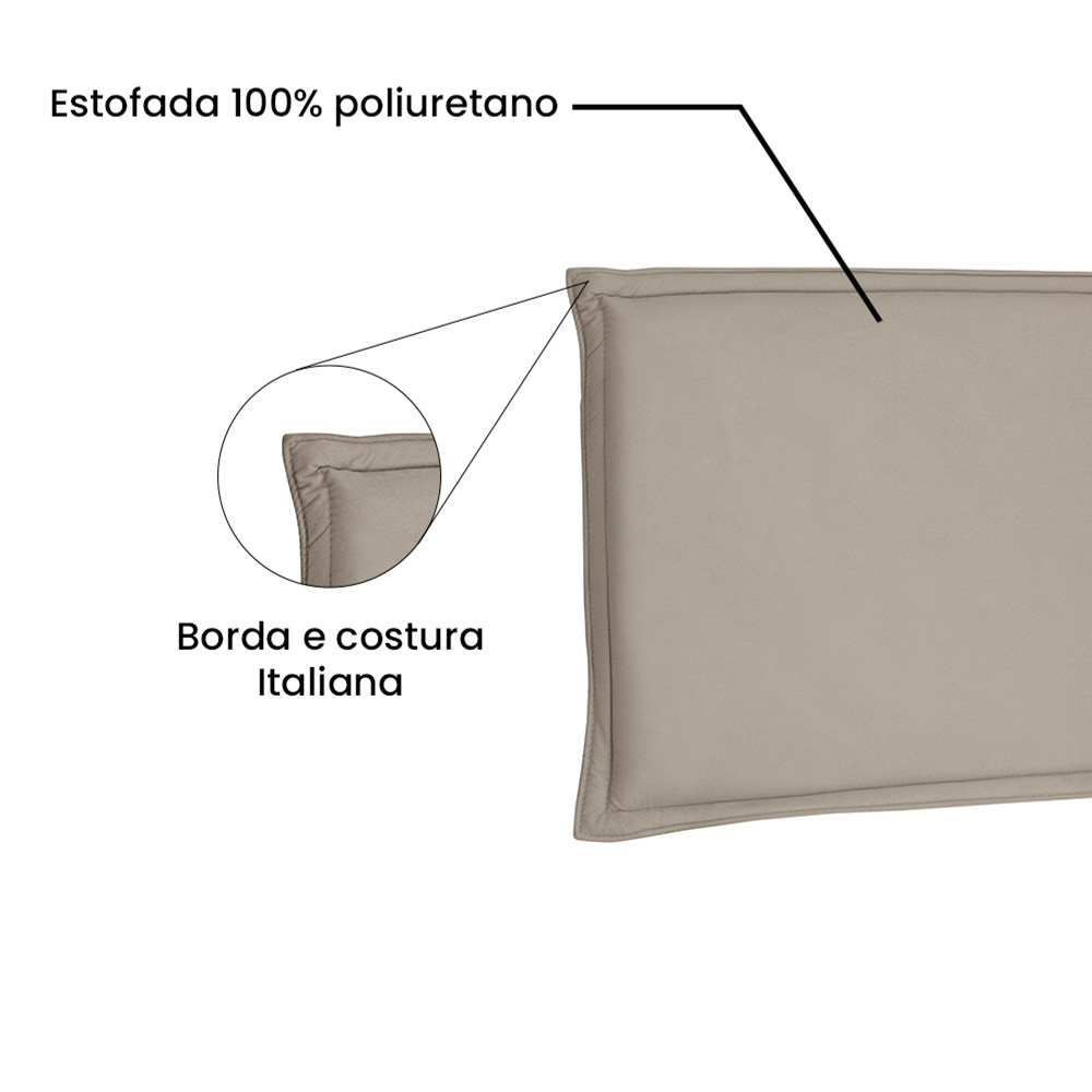 Cabeceira Painel Garden Para Cama Box King 195 cm Suede Bege - D'Rossi