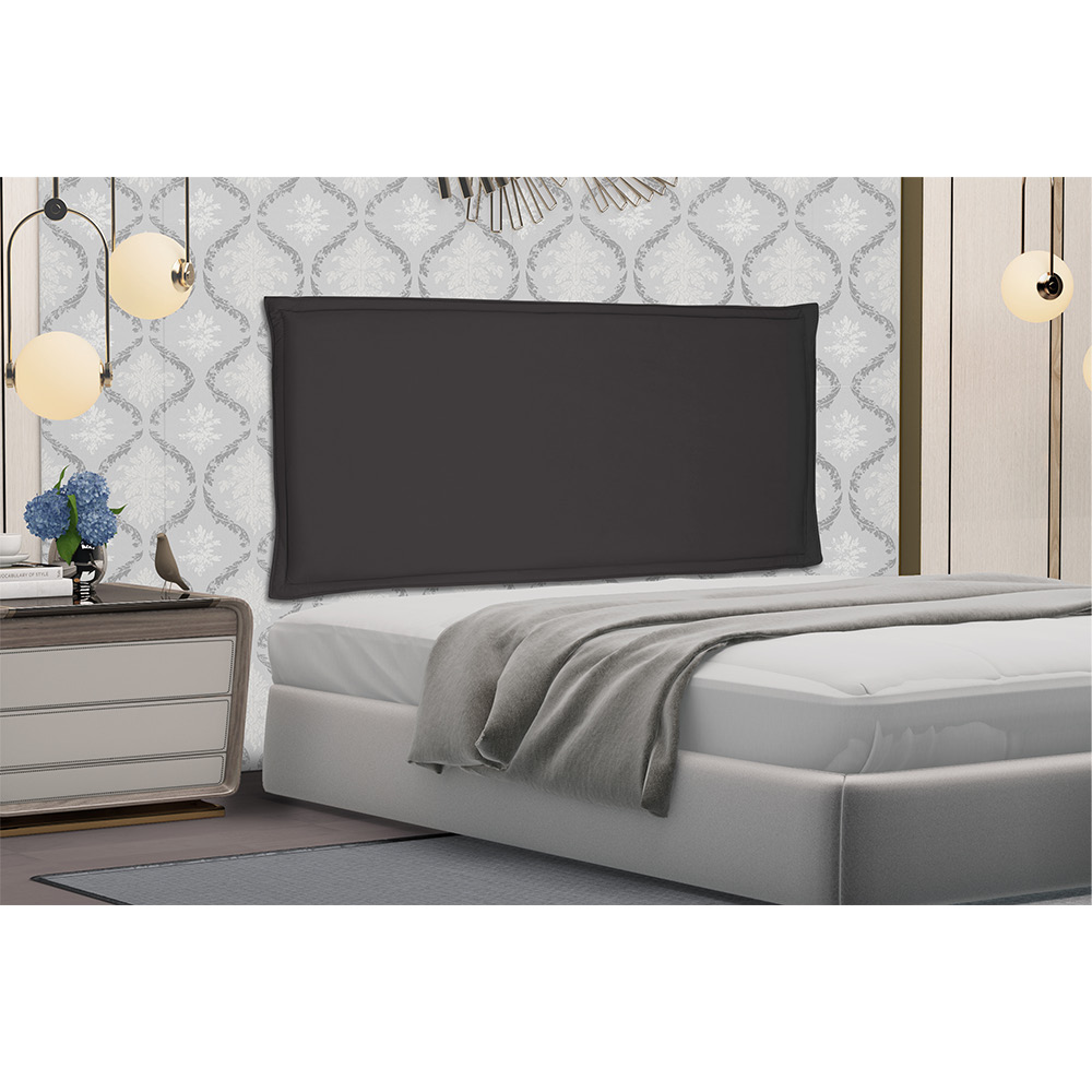 Cabeceira Painel Garden Para Cama Box Queen 160 cm Suede Preto- D'Rossi