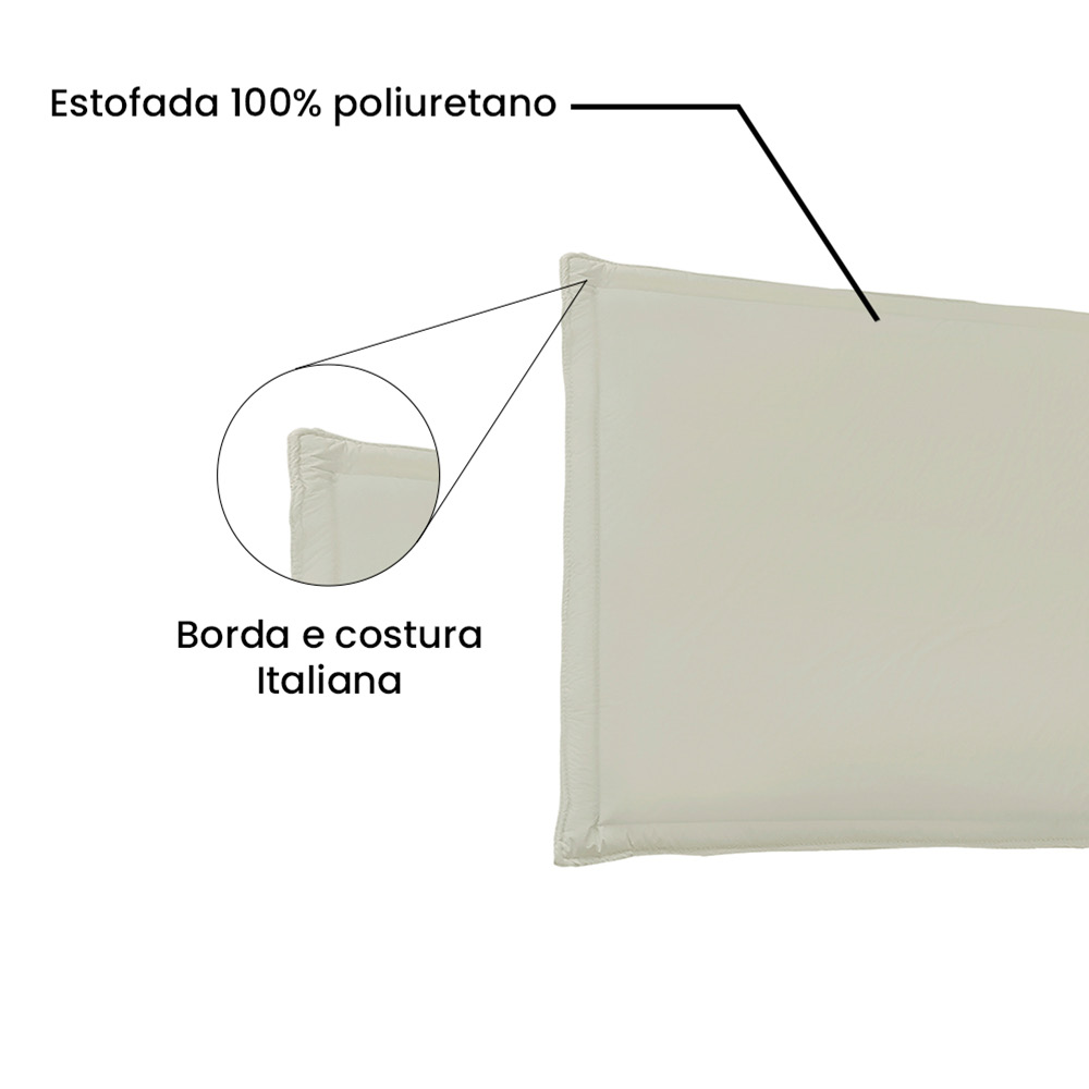 Cabeceira Painel Garden Para Cama Box Solteiro 90 cm Corino Bege - D'Rossi