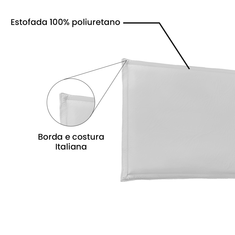 Cabeceira Painel Garden Para Cama Box Solteiro 90 cm Corino Branco - D'Rossi