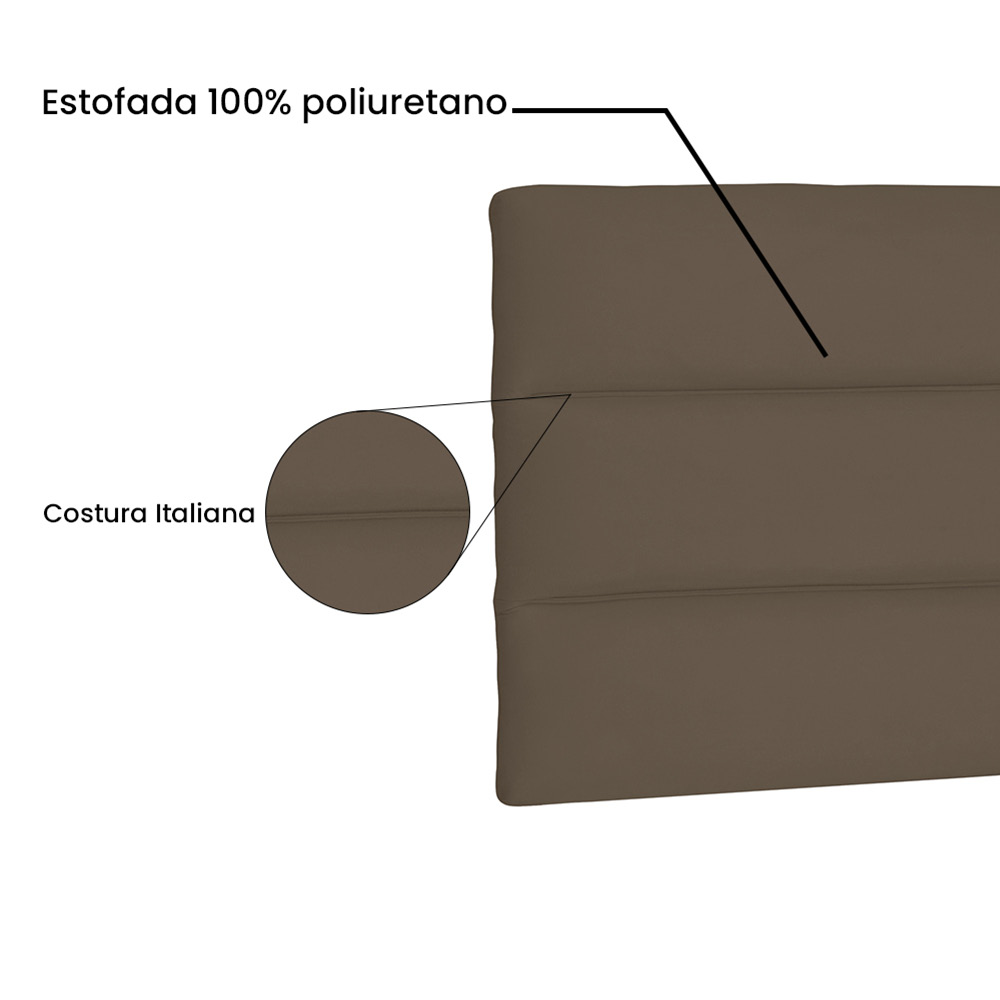 Cabeceira Painel La Italiana Para Cama Box Casal 140 cm Suede Caramelo - D'Rossi