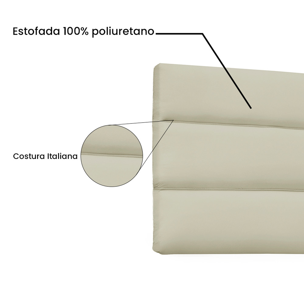 Cabeceira Painel La Italiana Para Cama Box Solteiro 90 cm Corino Bege - D'Rossi