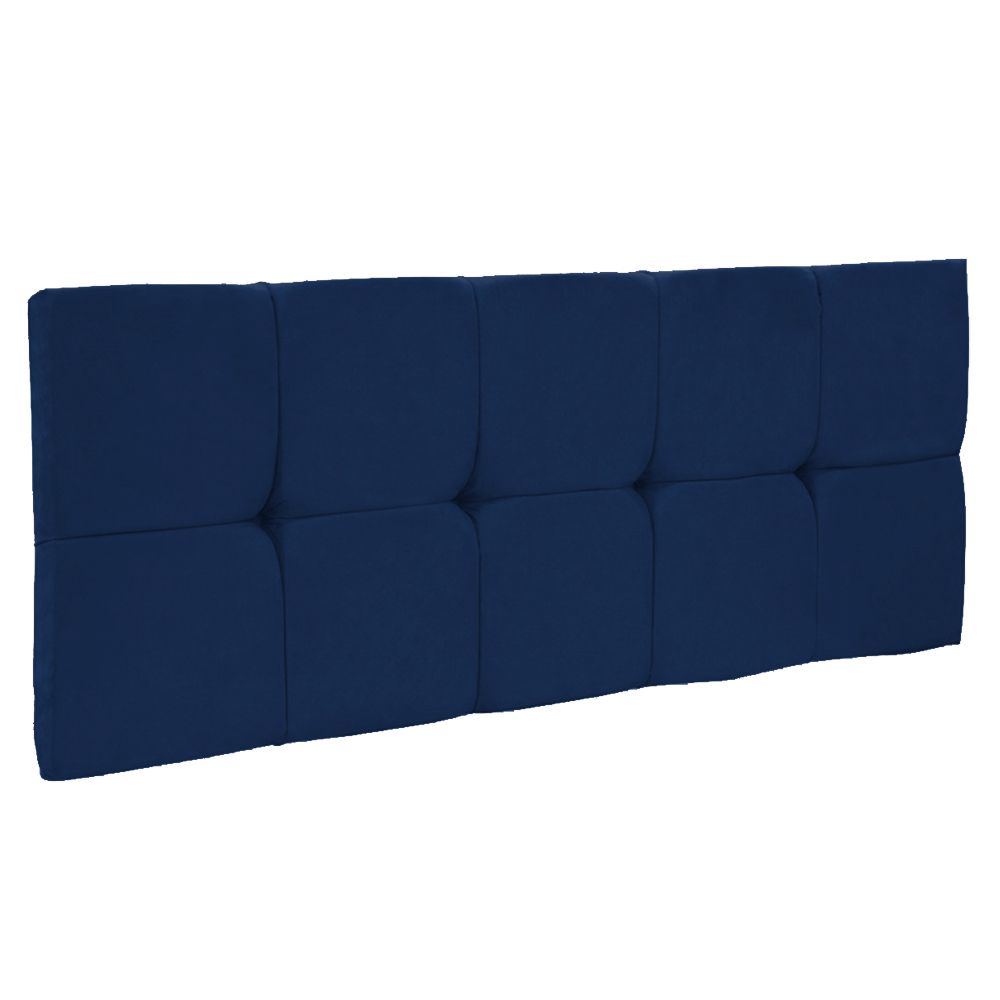Cabeceira Painel Nina para Cama Box Solteiro 100 cm Suede Azul Marinho D'Rossi