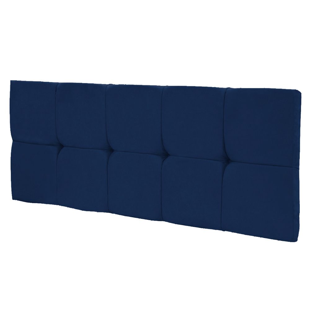 Cabeceira Painel Nina para Cama Box Solteiro 100 cm Suede Azul Marinho D'Rossi