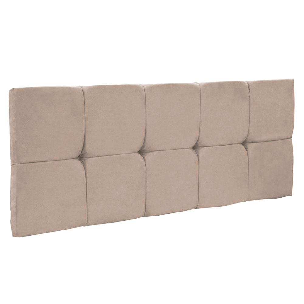 Cabeceira Painel Nina para Cama Box Solteiro 100 cm Suede Bege D'Rossi