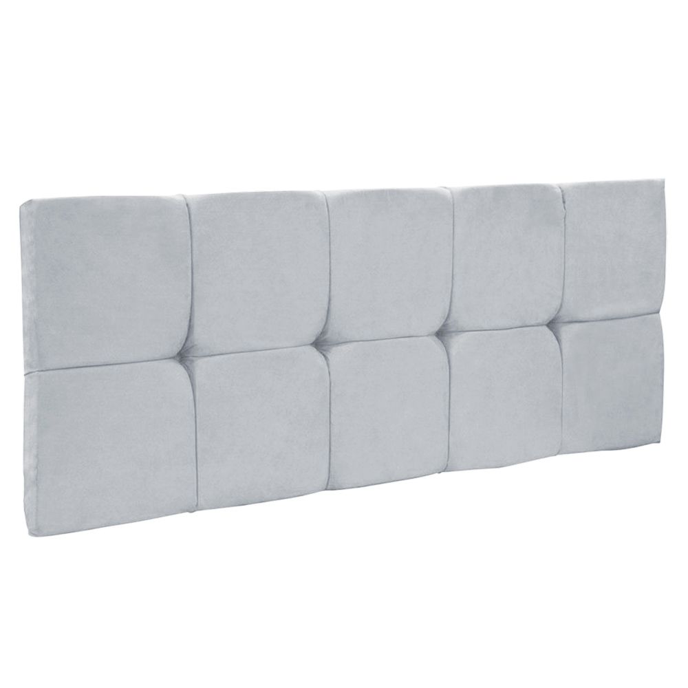 Cabeceira Painel Nina para Cama Box Solteiro 100 cm Suede Cinza D'Rossi