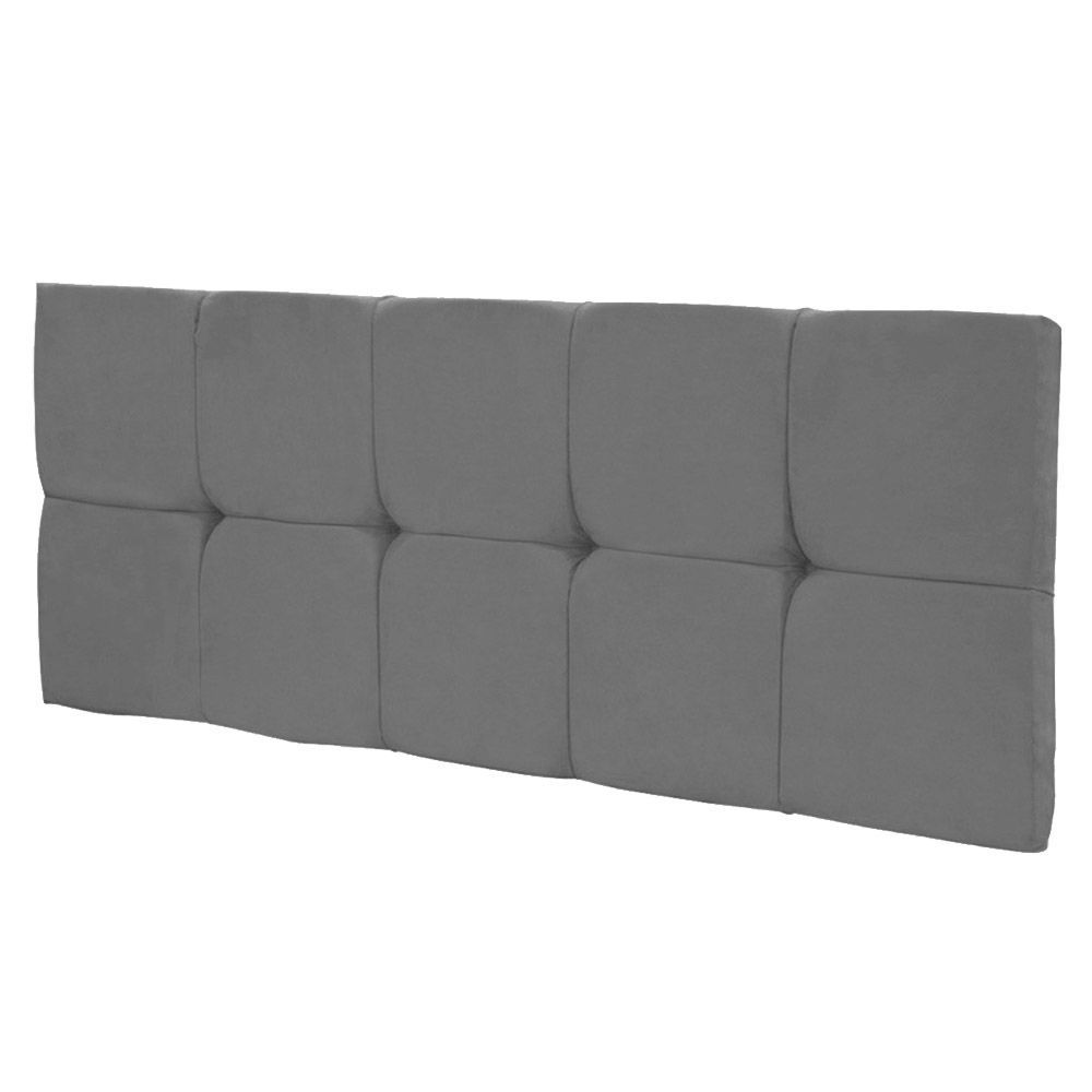 Cabeceira Painel Nina para Cama Box Solteiro 100 cm Suede Grafite D'Rossi