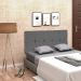 Cabeceira Painel Nina para Cama Box Solteiro 100 cm Suede Grafite D'Rossi