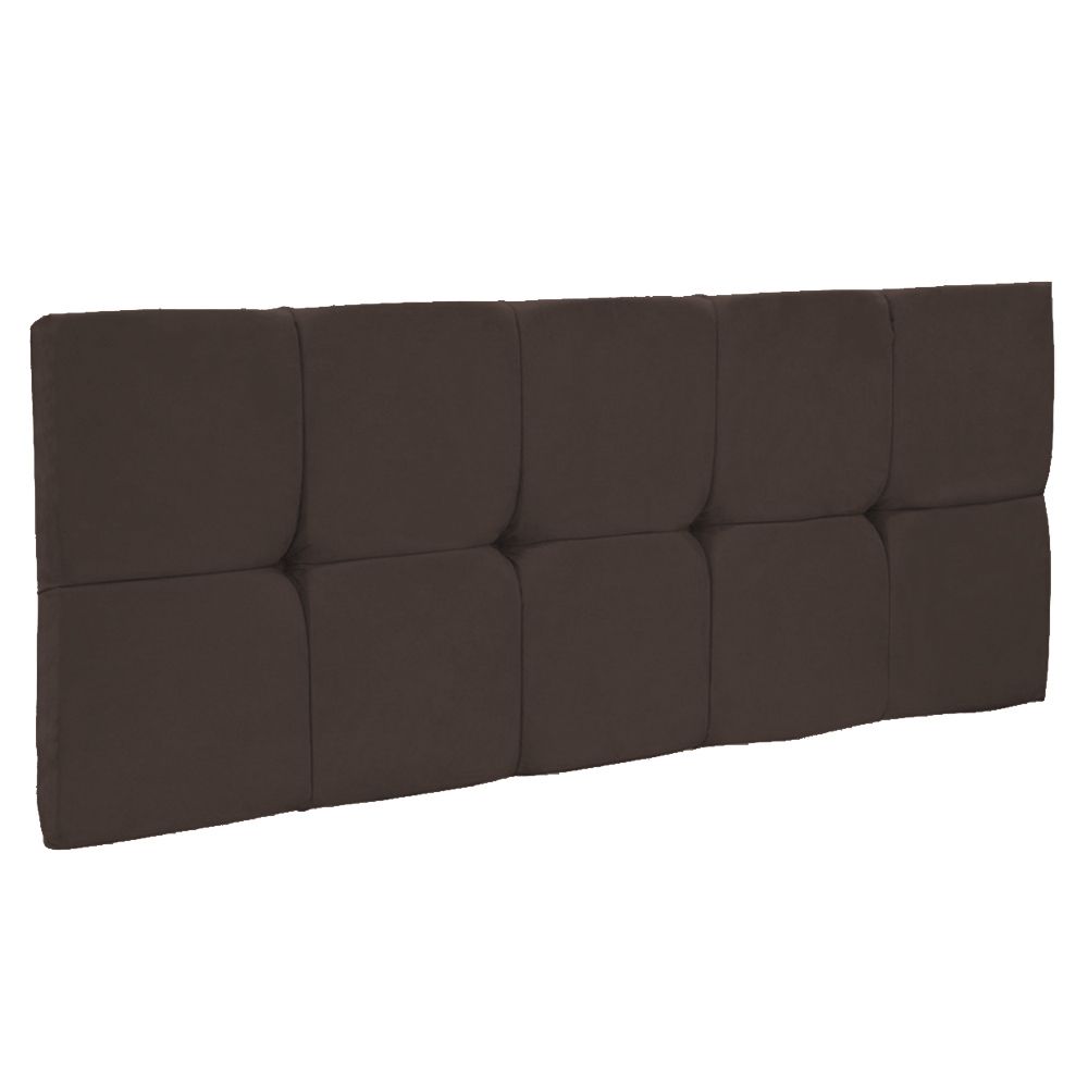 Cabeceira Painel Nina para Cama Box Solteiro 100 cm Suede Marrom D'Rossi