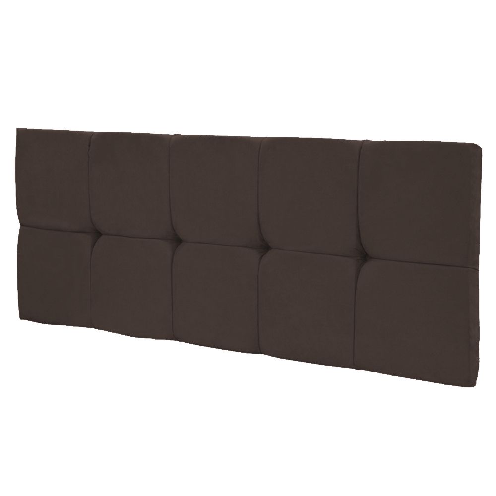 Cabeceira Painel Nina para Cama Box Solteiro 100 cm Suede Marrom D'Rossi