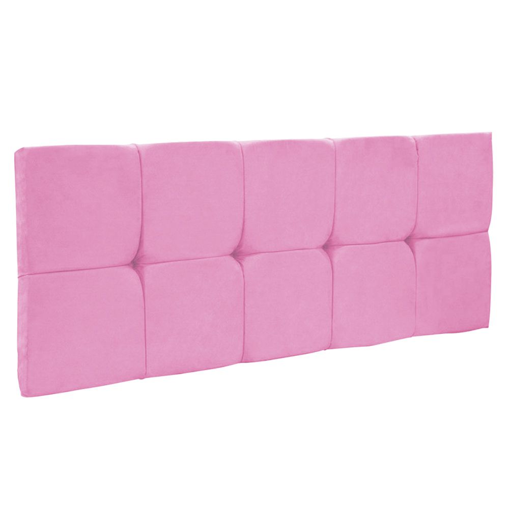 Cabeceira Painel Nina para Cama Box Solteiro 100 cm Suede Rosa Bebê D'Rossi