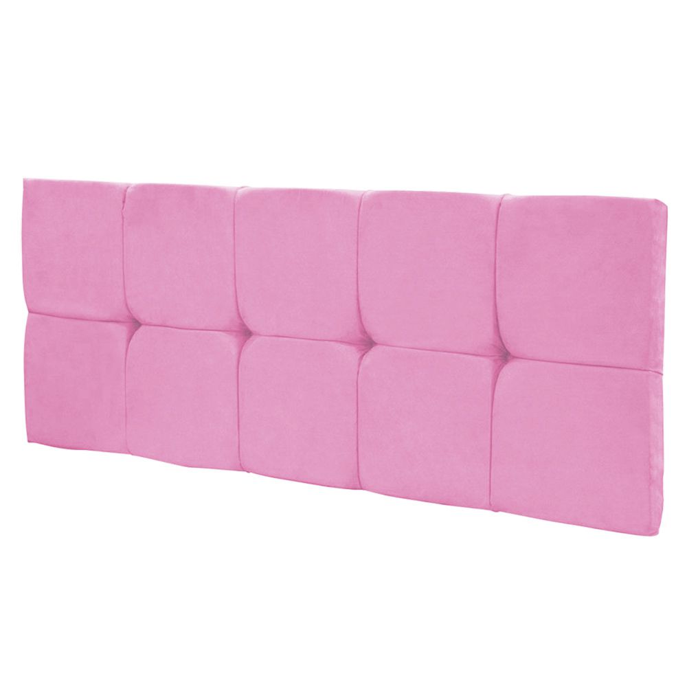 Cabeceira Painel Nina para Cama Box Solteiro 100 cm Suede Rosa Bebê D'Rossi
