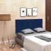 Cabeceira Painel Nina para Cama Box Solteiro 90 cm Suede Azul Marinho D'Rossi