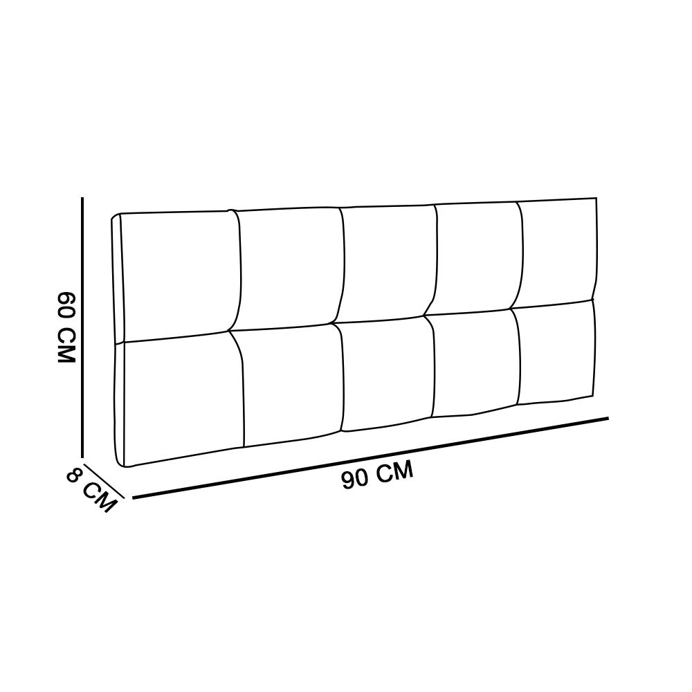 Cabeceira Painel Nina para Cama Box Solteiro 90 cm Suede Cinza D'Rossi