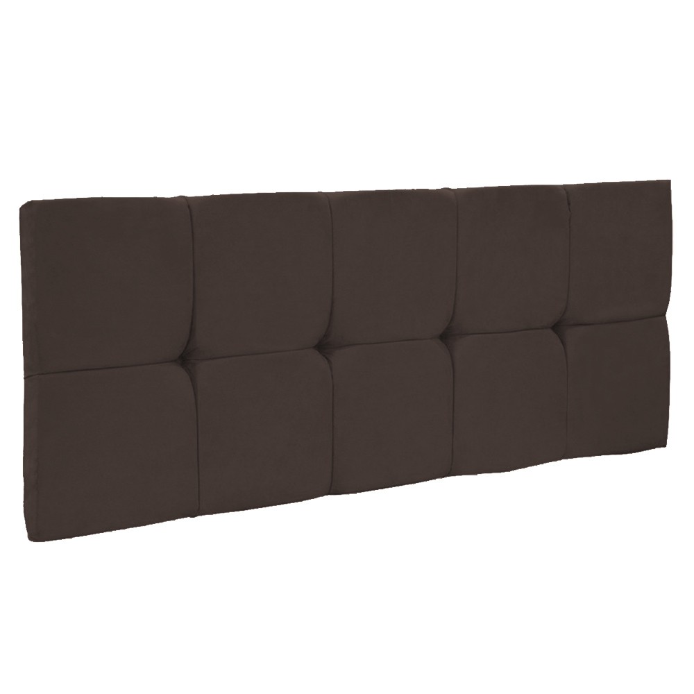 Cabeceira Painel Nina para Cama Box Solteiro 90 cm Suede Marrom D'Rossi