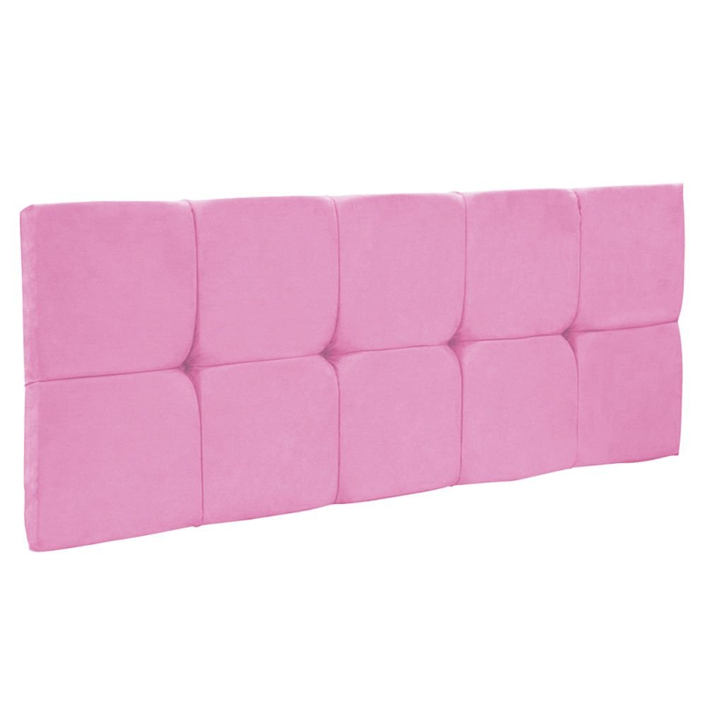 Cabeceira Painel Nina para Cama Box Solteiro 90 cm Suede Rosa Bebê D'Rossi