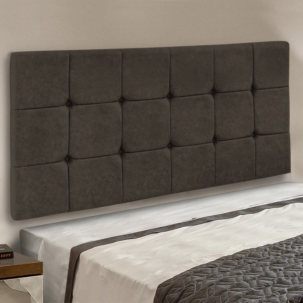 Cabeceira Painel Sleep para Cama Box Casal 1,40 m Veludo Marrom - D'Rossi