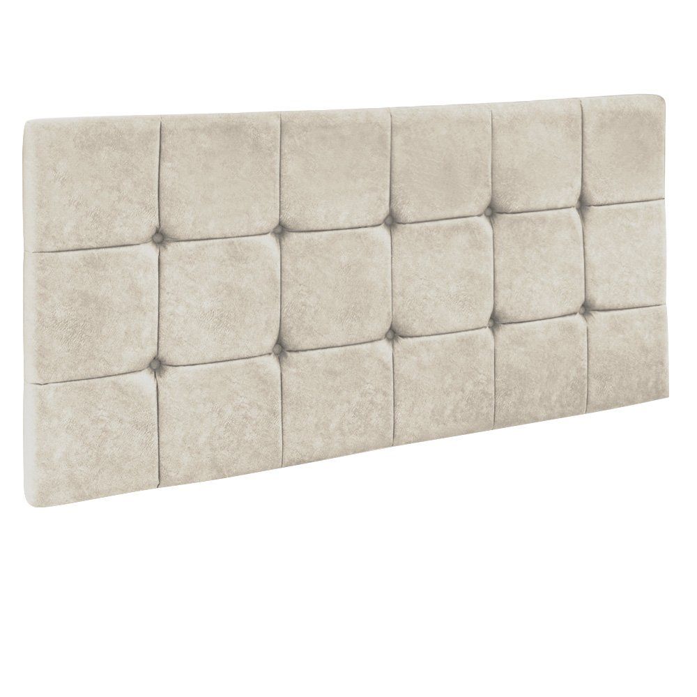 Cabeceira Painel Sleep para Cama Box Solteiro 1,00 m Suede Bege - D'Rossi