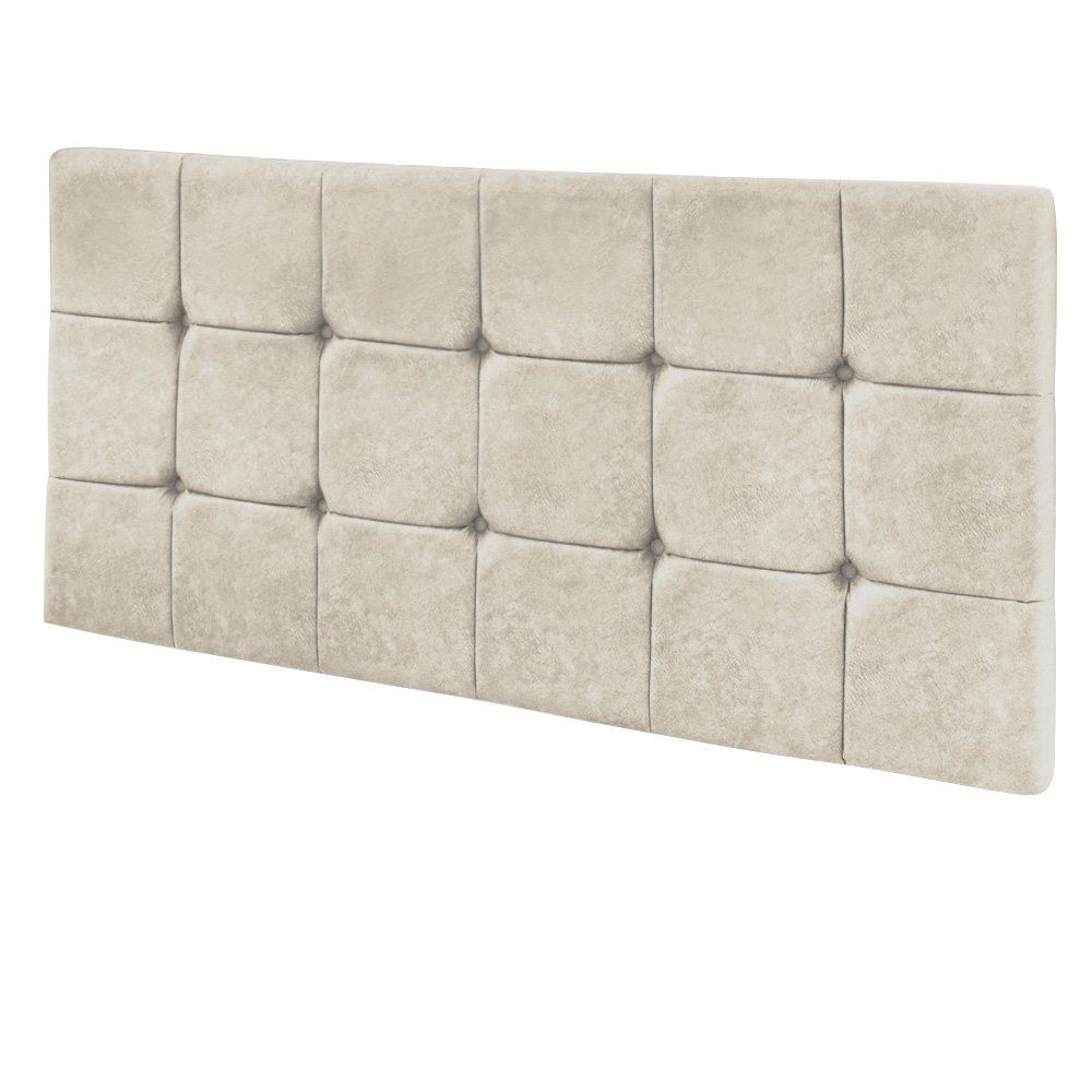 Cabeceira Painel Sleep para Cama Box Solteiro 1,00 m Suede Bege - D'Rossi