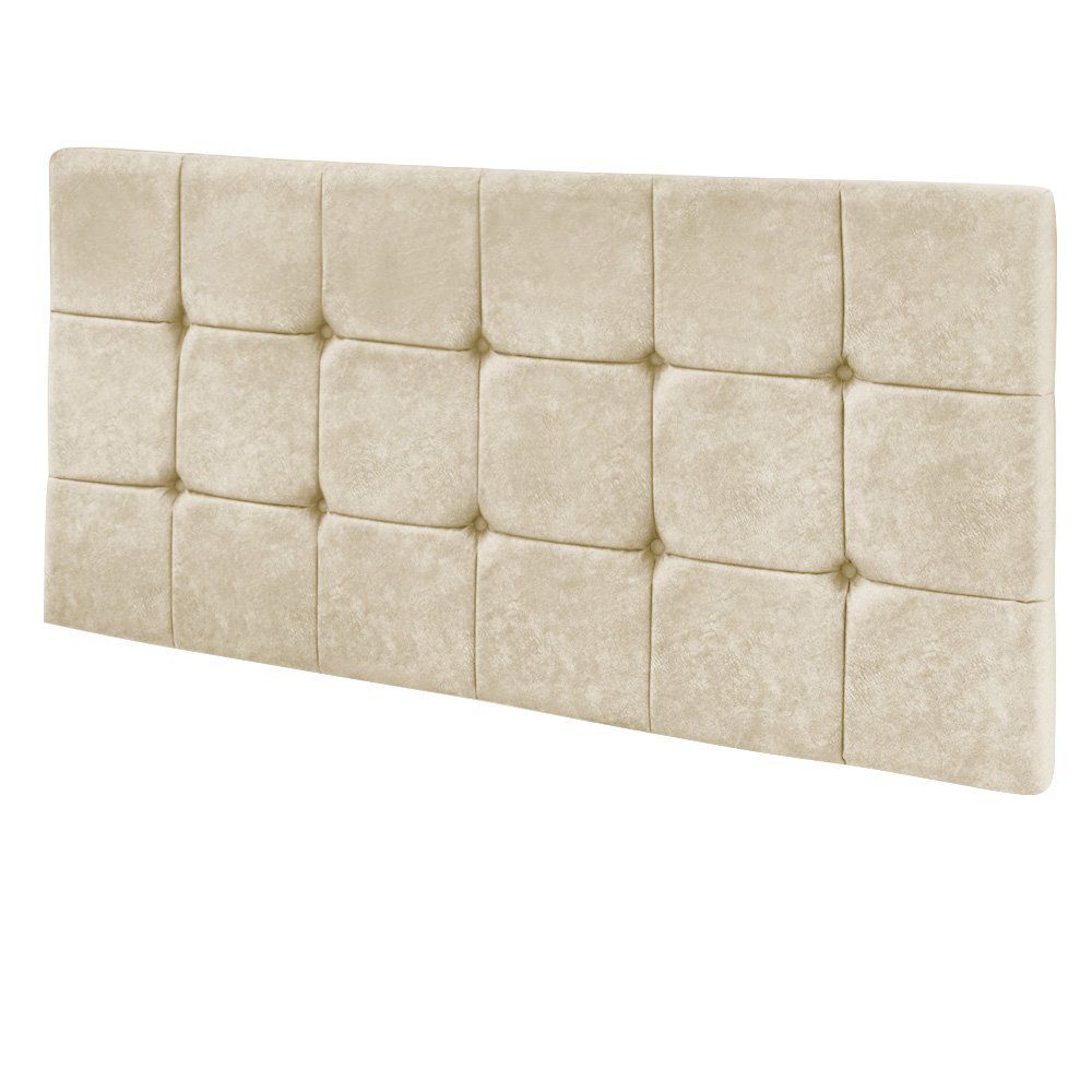 Cabeceira Painel Sleep para Cama Box Solteiro 1,00 m Veludo Bege - D'Rossi