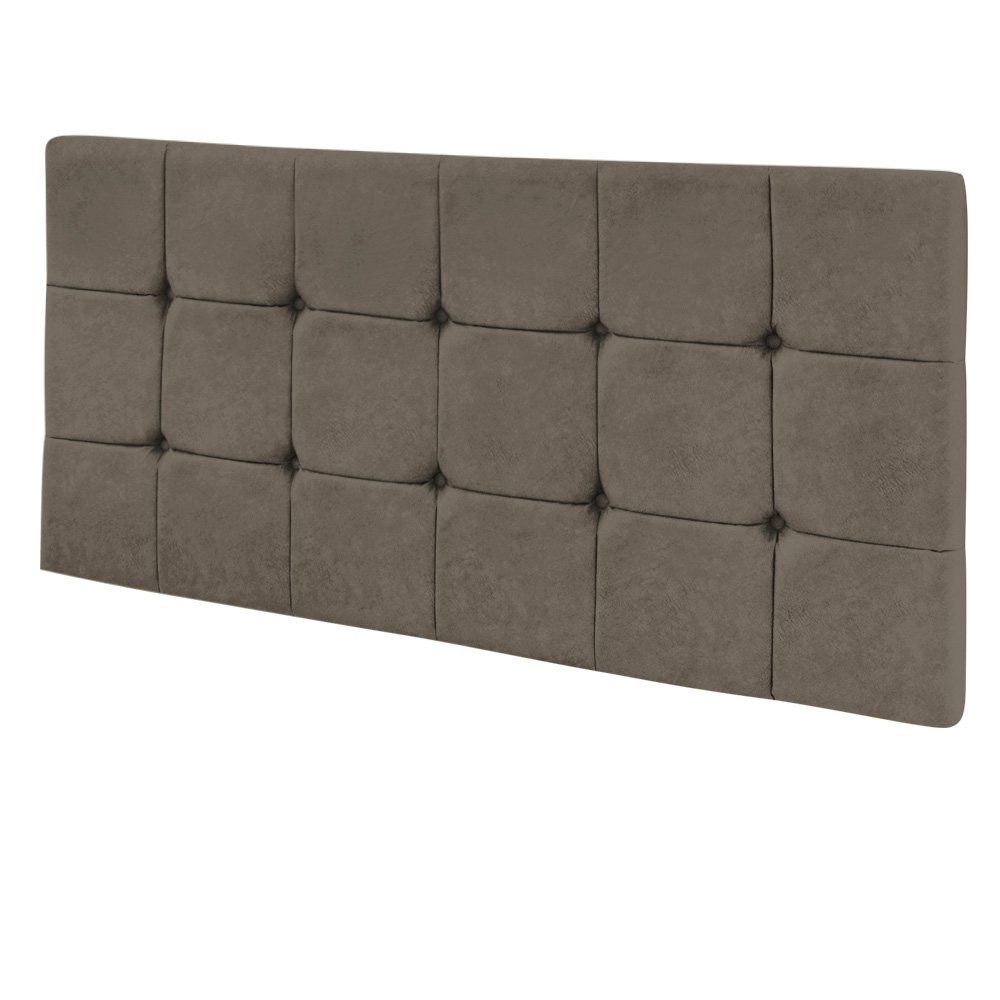 Cabeceira Painel Sleep para Cama Box Solteiro 90 cm Suede Marrom Rato - D'Rossi