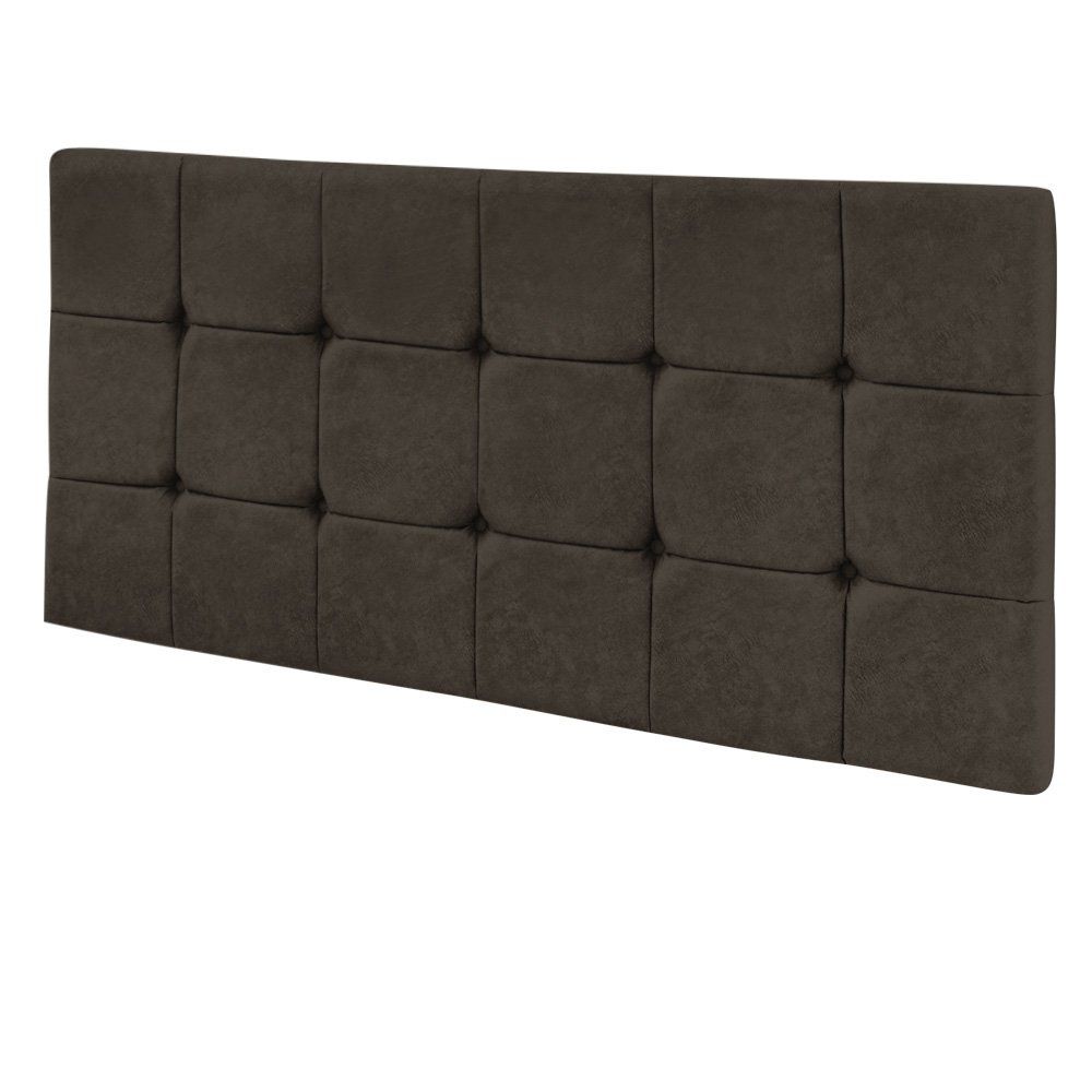 Cabeceira Painel Sleep para Cama Box Solteiro 90 cm Veludo Marrom - D'Rossi