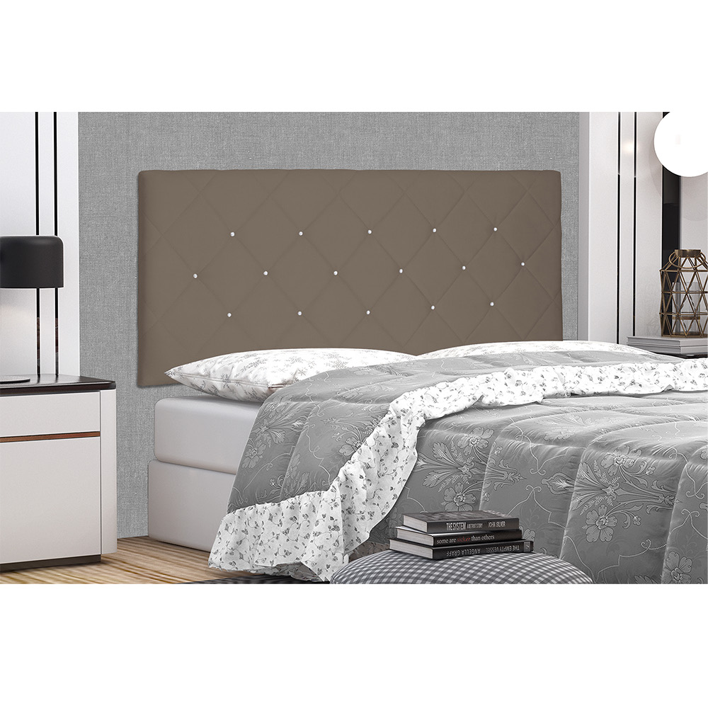 Cabeceira Painel Tânia Para Cama Box Casal 140 cm Suede Caramelo - D'Rossi