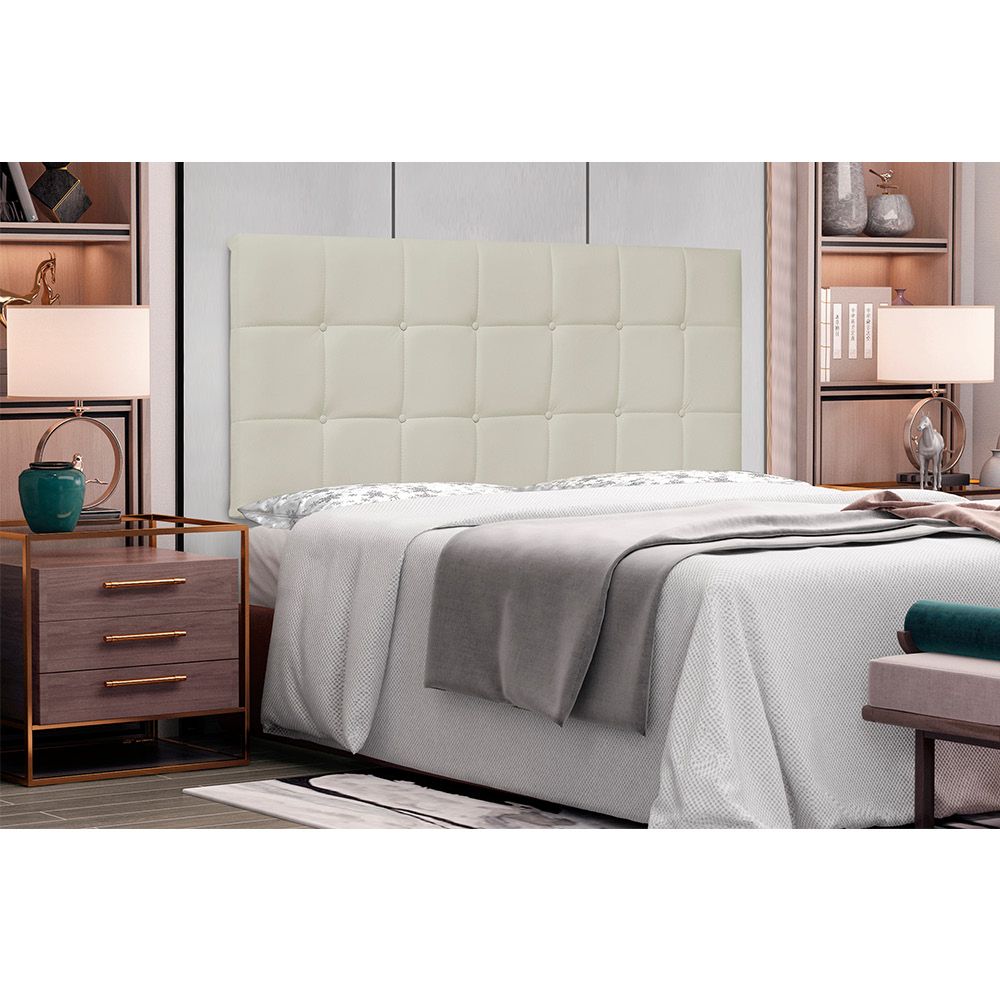 Cabeceira Painel Verona Para Cama Box Casal 140 cm Corino Bege - D'Rossi