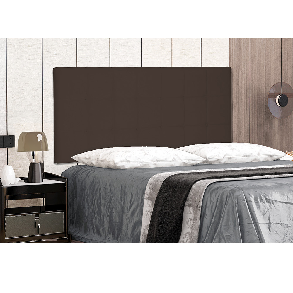 Cabeceira Painel Verona Para Cama Box Casal 140 cm Suede Café - D'Rossi