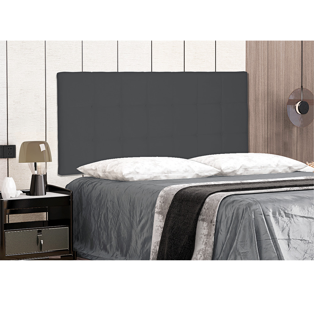 Cabeceira Painel Verona Para Cama Box Casal 140 cm Suede Cinza - D'Rossi