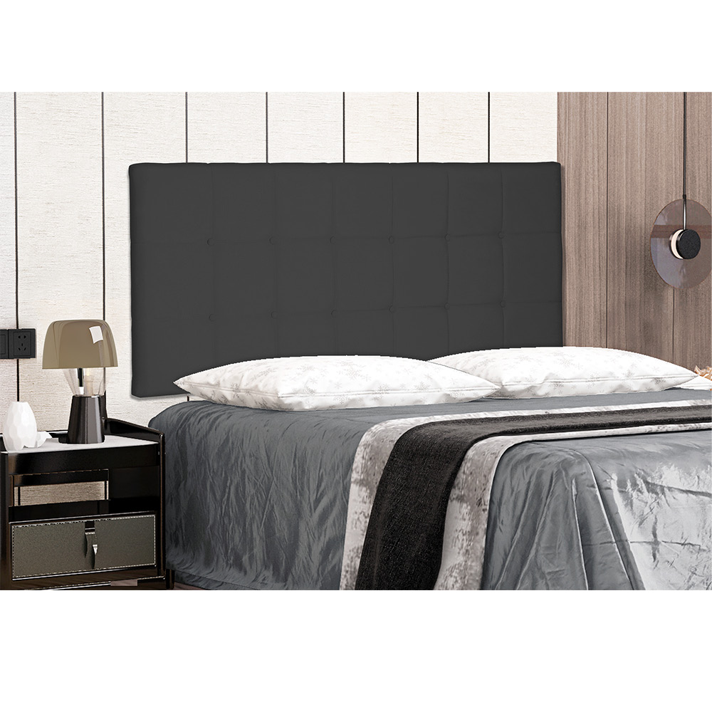 Cabeceira Painel Verona Para Cama Box Casal 140 cm Suede Preto - D'Rossi